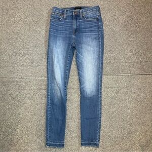 J.Crew 10" High Rise Toothpick Skinny Jeans Womens Size 25 Blue Denim Frayed Hem